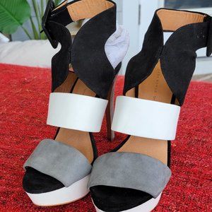Zara Woman Gray Black White Heel size 40 Spring/Summer 2012